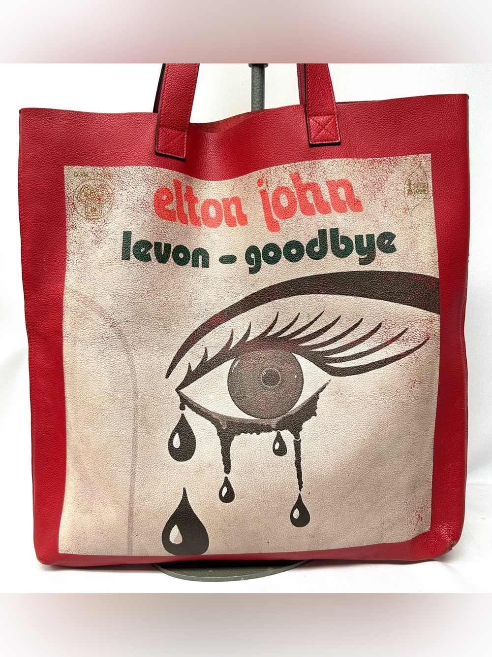 GUCCI Elton John Tote Levon-Goodbye Large Red Leather with Pouch